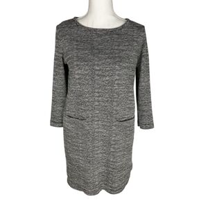 Tahari 3/4 Sleeve Shift Textured Dress Tunic Women's Size Small Front Pockets